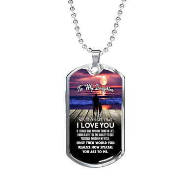 Father and Daughter Pendant Necklace From Dad Birthday Gifts, Christmas Gifts L